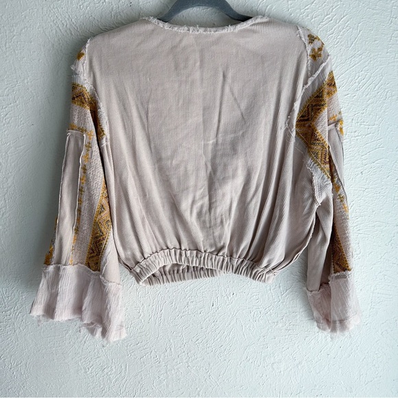 Free People Cross Country Cropped Top In Salt XS Knit Boho - Picture 5 of 6